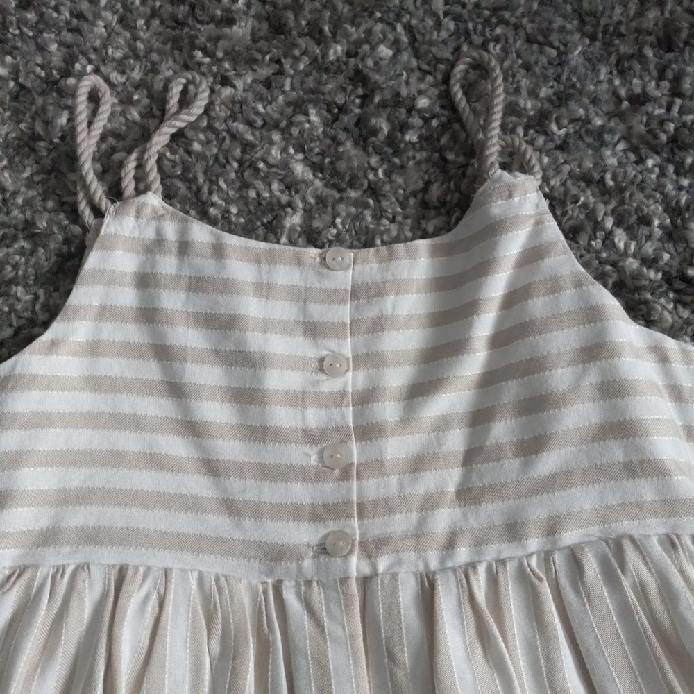 Tahari Girl Dress White And Cream Striped Size 8 - Picture 10 of 10